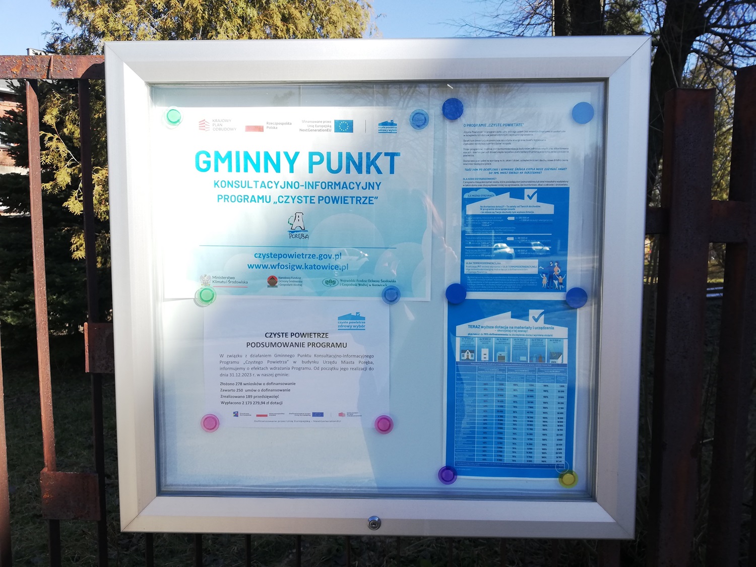 tablica czyste powietrze Gmina Poręba